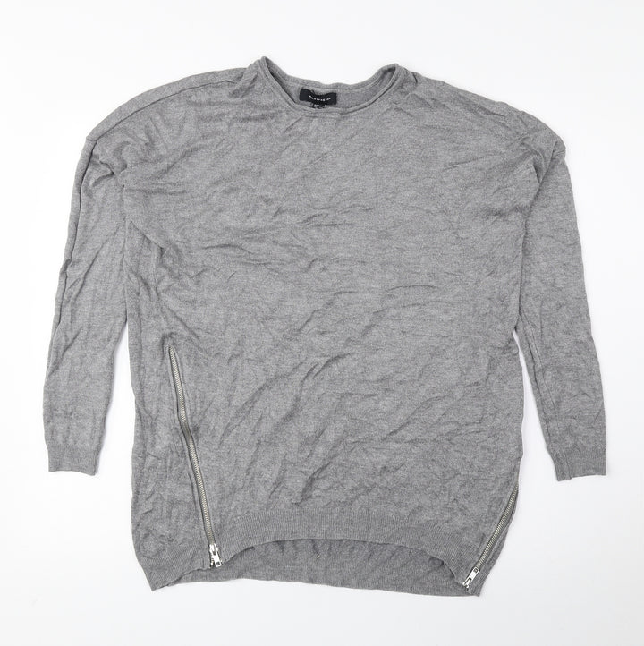 Atmosphere Womens Grey Round Neck Viscose Pullover Jumper Size 10