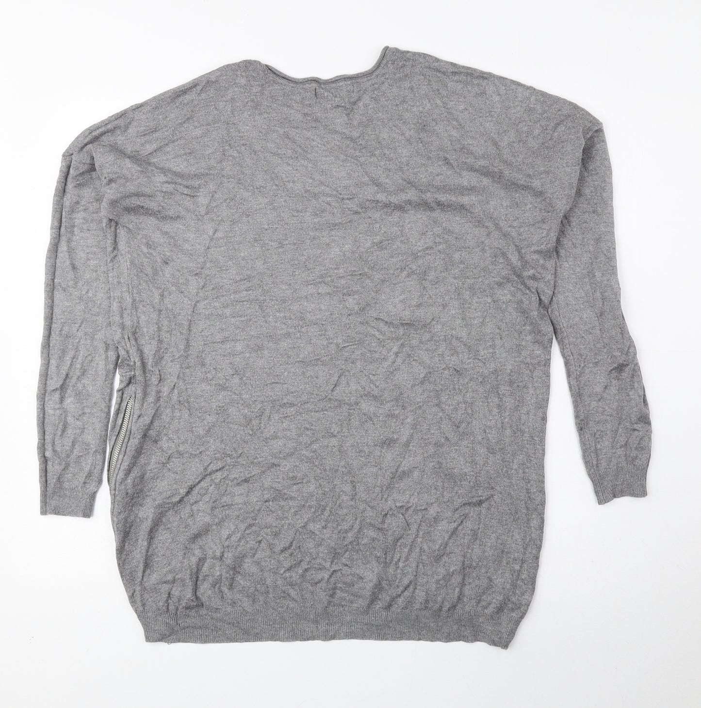 Atmosphere Womens Grey Round Neck Viscose Pullover Jumper Size 10