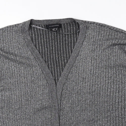 Atmosphere Womens Grey V-Neck Viscose Cardigan Jumper Size 16