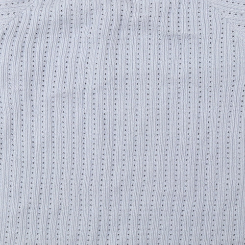 Damart Womens Blue Round Neck Acrylic Pullover Jumper Size 10