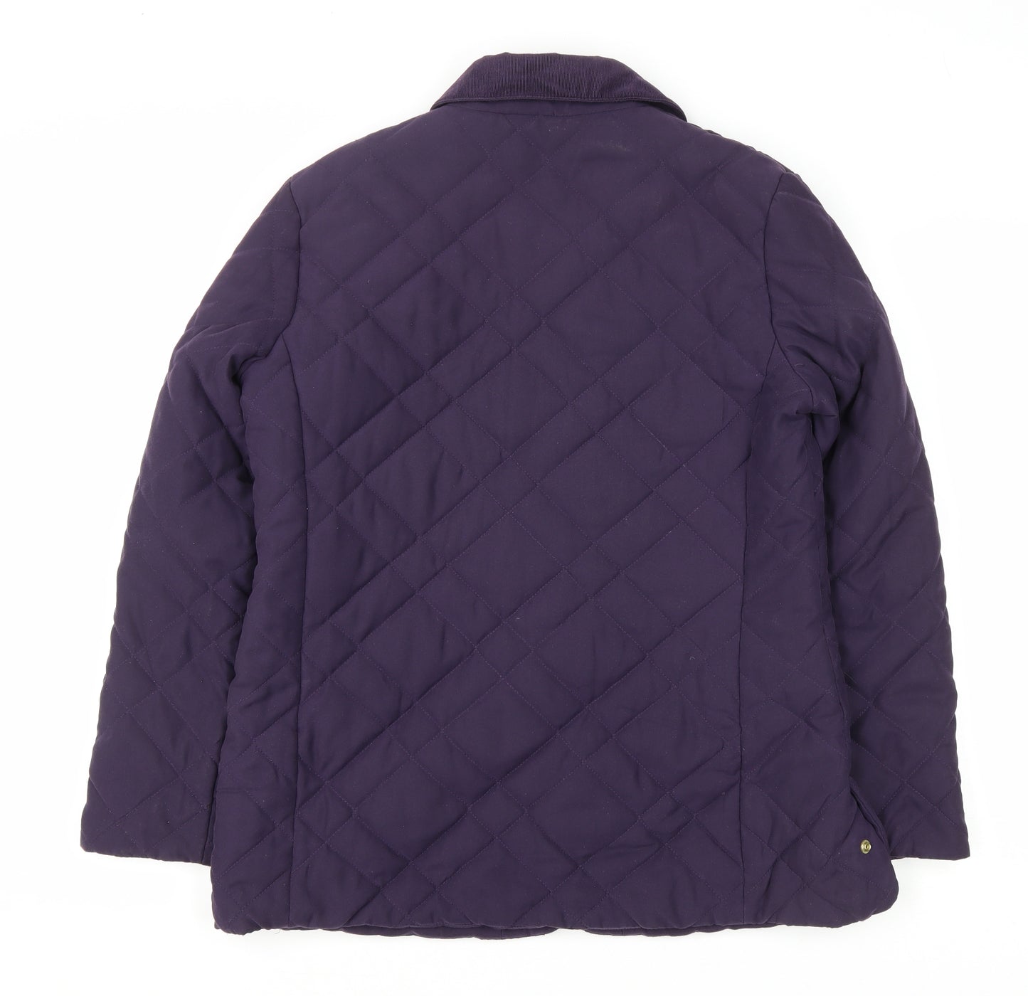 Marks and Spencer Womens Purple Quilted Coat Size 12 Zip