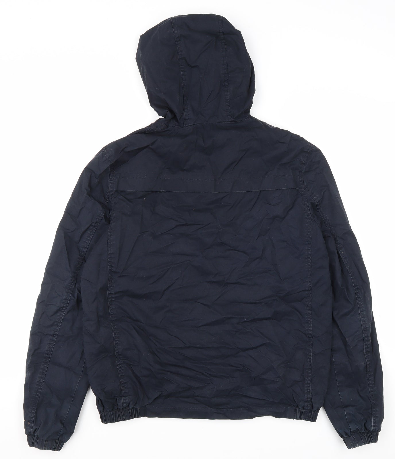 Cedar Wood State Mens Blue Windbreaker Coat Size M Zip