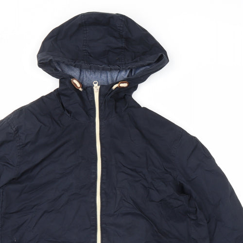 Cedar Wood State Mens Blue Windbreaker Coat Size M Zip