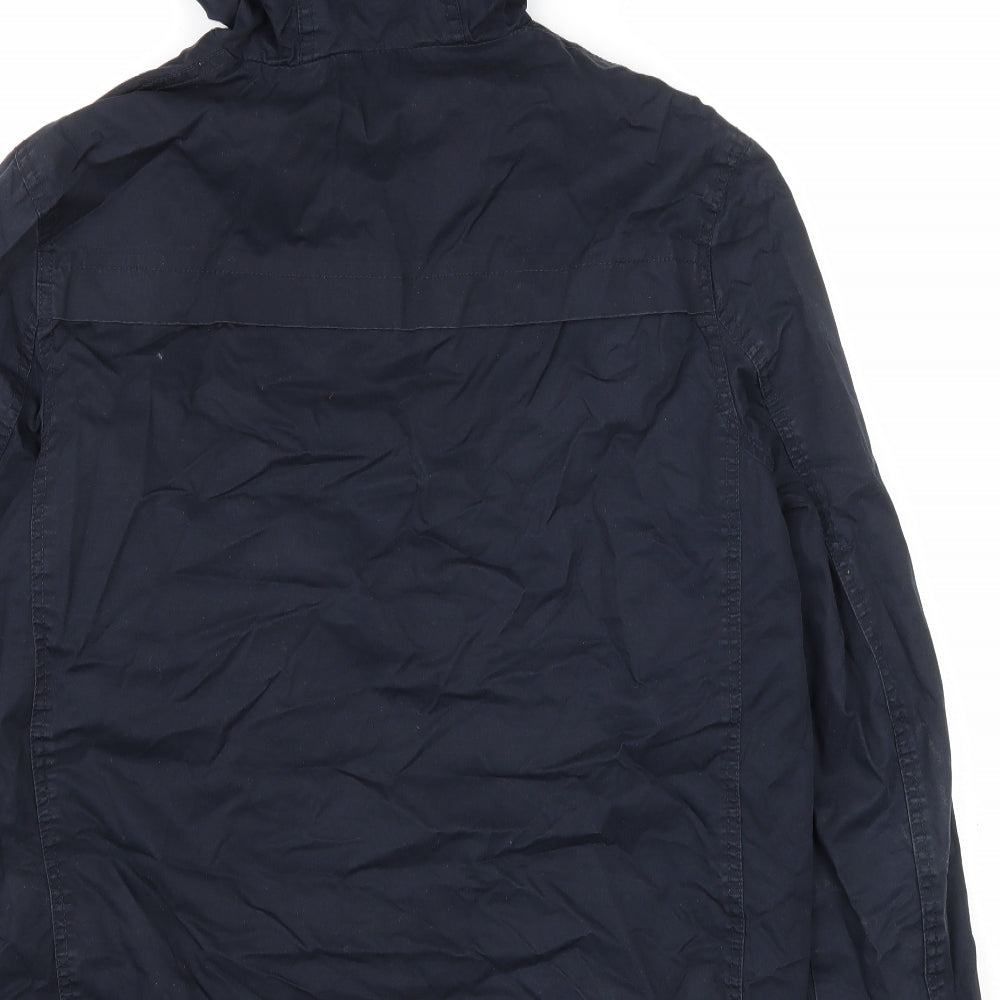 Cedar Wood State Mens Blue Windbreaker Coat Size M Zip