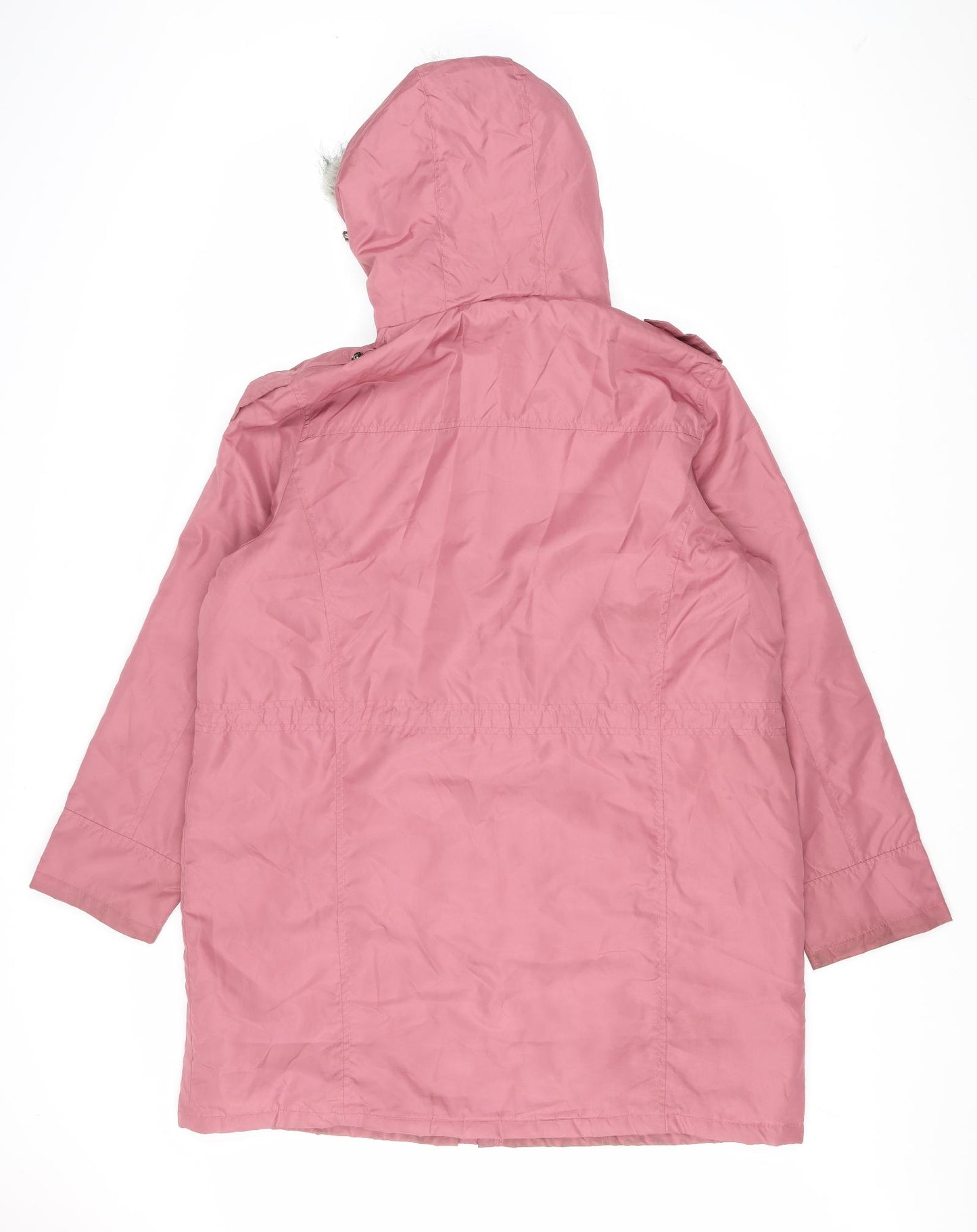 Preworn Womens Pink Parka Coat Size 18 Zip