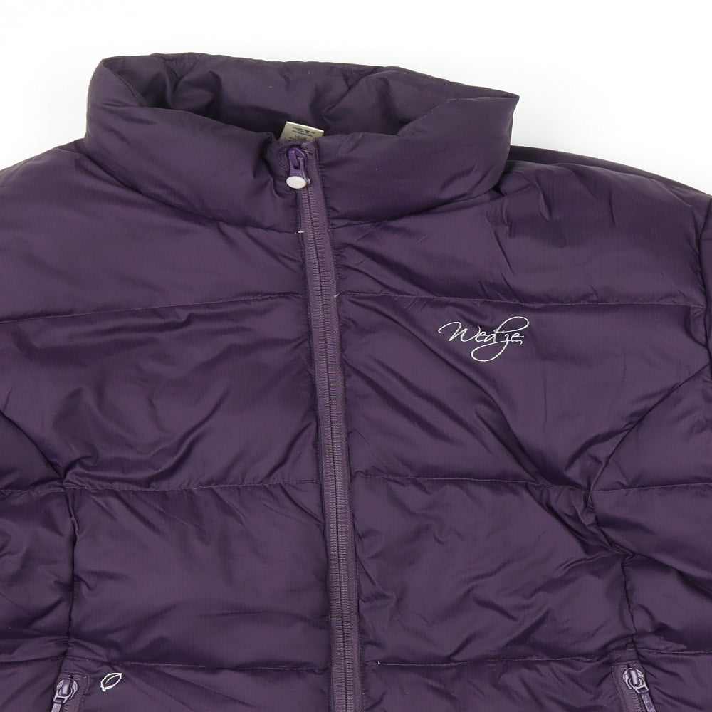 DECATHLON Womens Purple Quilted Coat Size 14 Zip