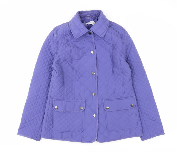 Marks and Spencer Womens Purple Jacket Coat Size 8 Snap