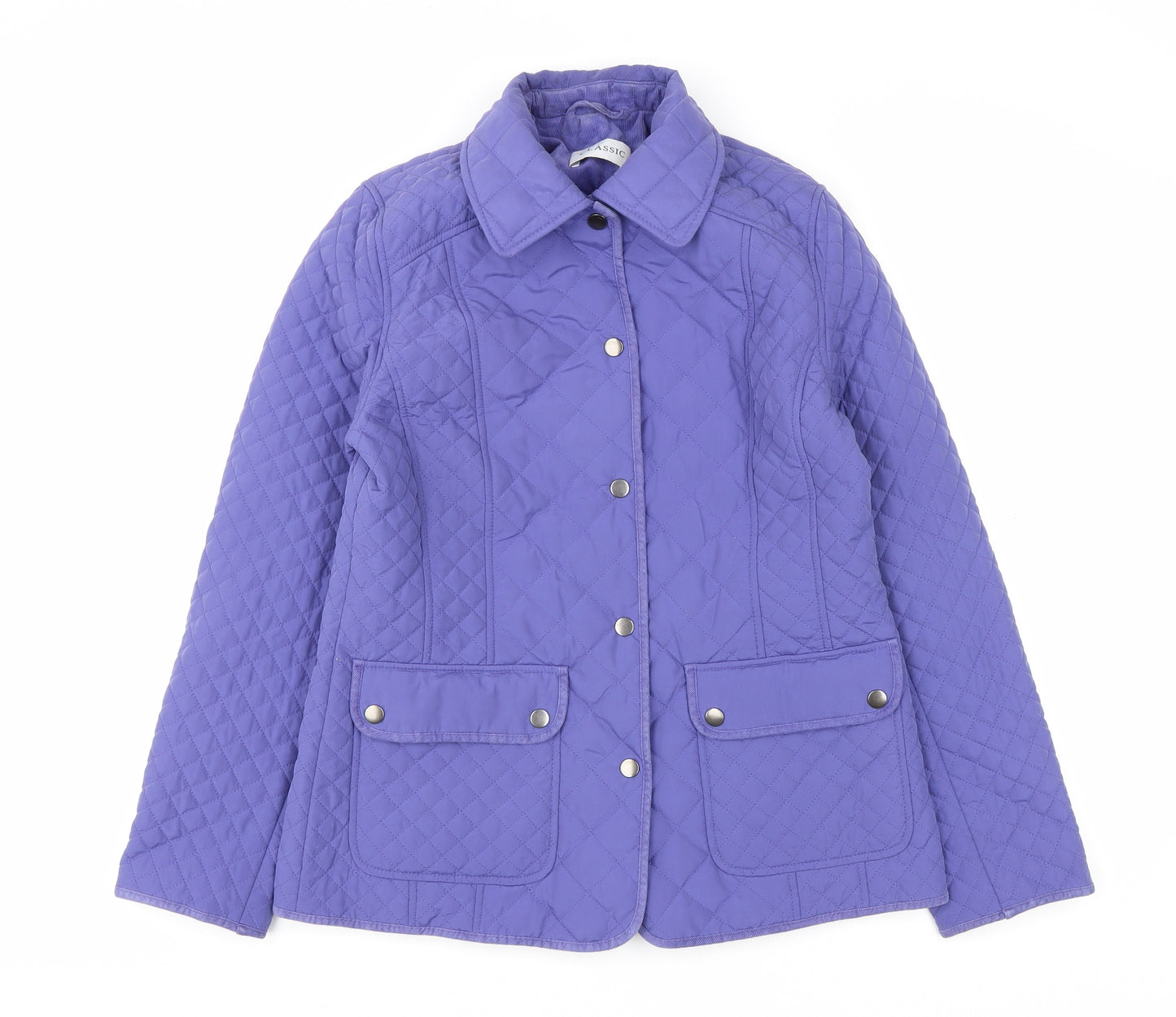 Marks and Spencer Womens Purple Jacket Coat Size 8 Snap