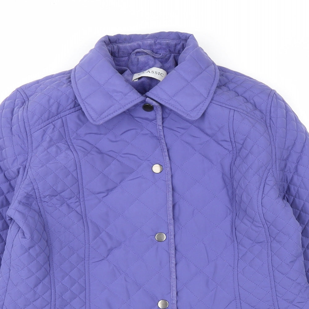 Marks and Spencer Womens Purple Jacket Coat Size 8 Snap