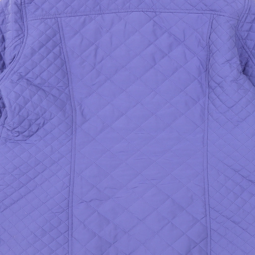 Marks and Spencer Womens Purple Jacket Coat Size 8 Snap