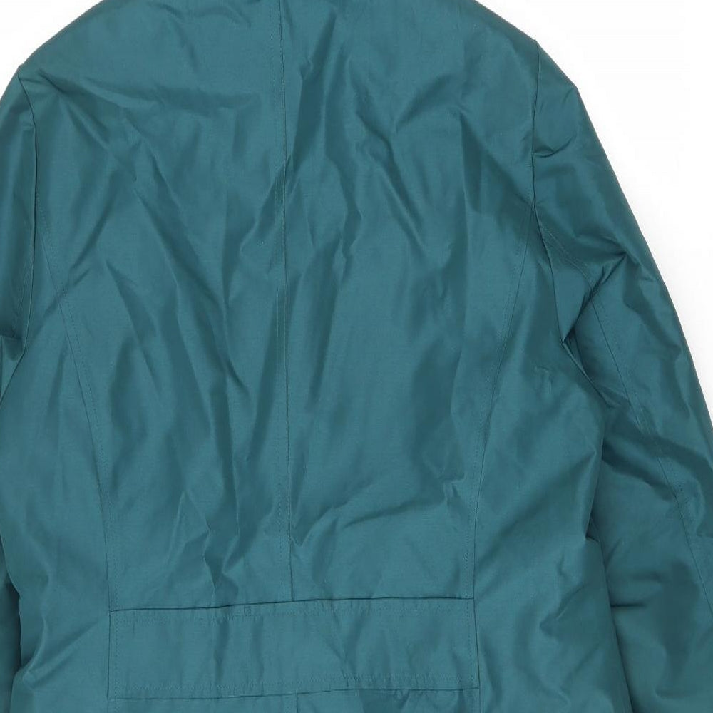 Lands' End Womens Green Rain Coat Coat Size L Snap