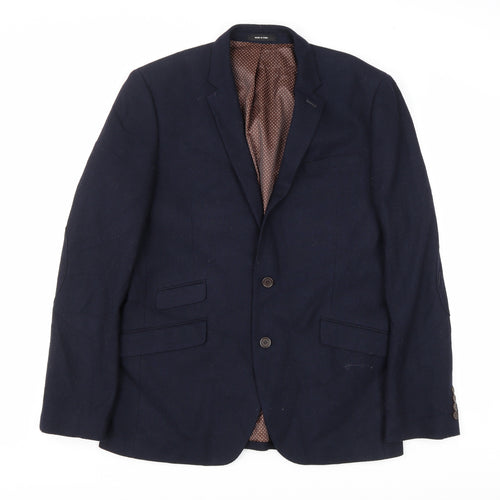 Cedar Wood State Mens Blue Wool Jacket Blazer Size M