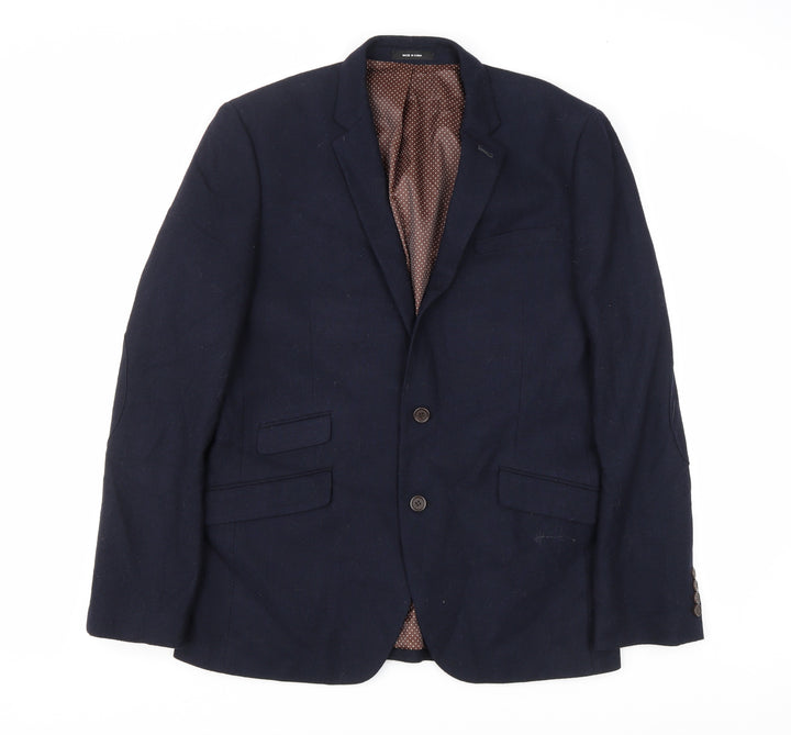 Cedar Wood State Mens Blue Wool Jacket Blazer Size M