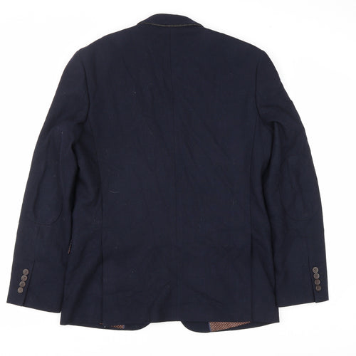 Cedar Wood State Mens Blue Wool Jacket Blazer Size M