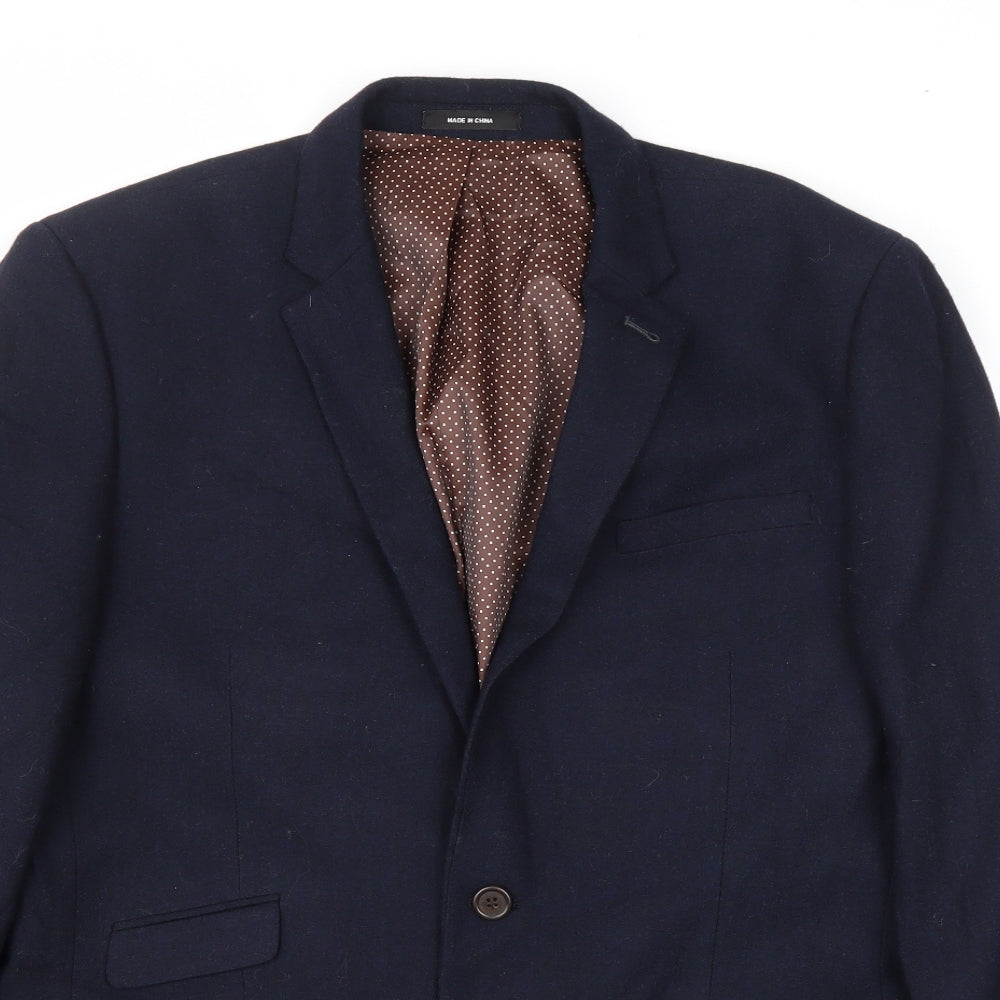 Cedar Wood State Mens Blue Wool Jacket Blazer Size M