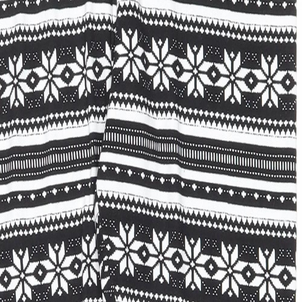 Marks and Spencer Womens White Fair Isle Polyester Jegging Leggings Size 14 L28 in