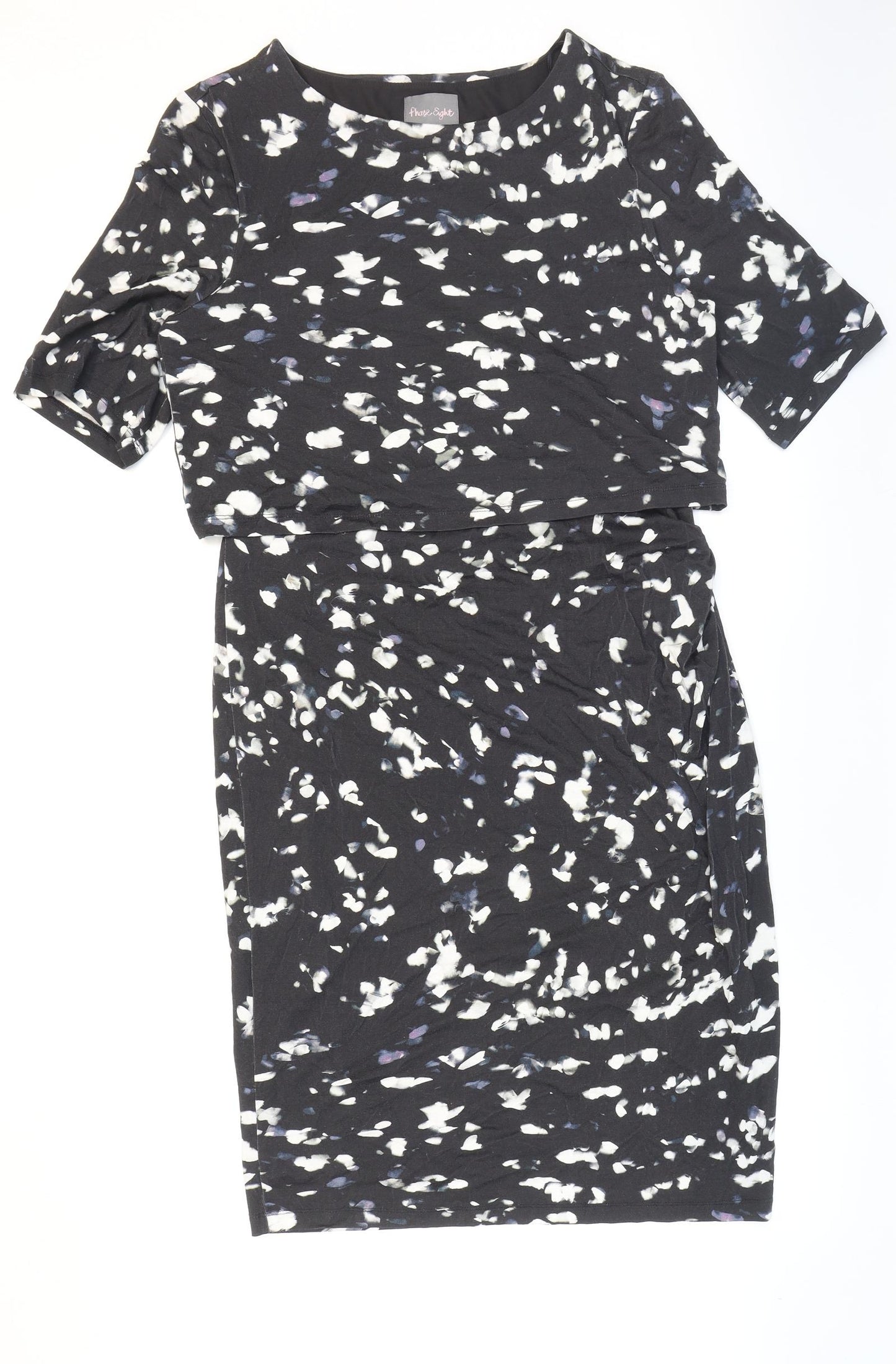Phase Eight Womens Multicoloured Polka Dot Viscose A-Line Size 14 Round Neck Pullover