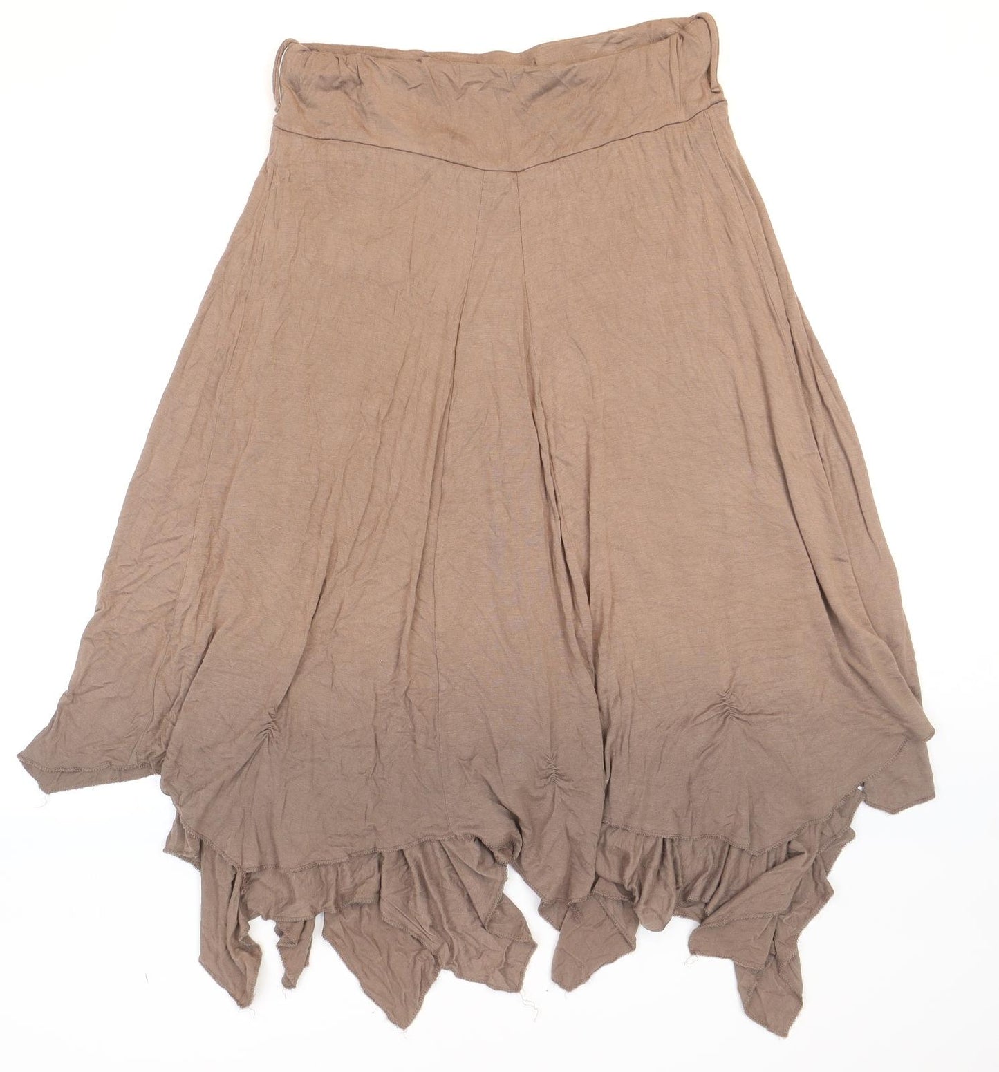 Krisp Womens Brown Polyester Flare Skirt Size 14