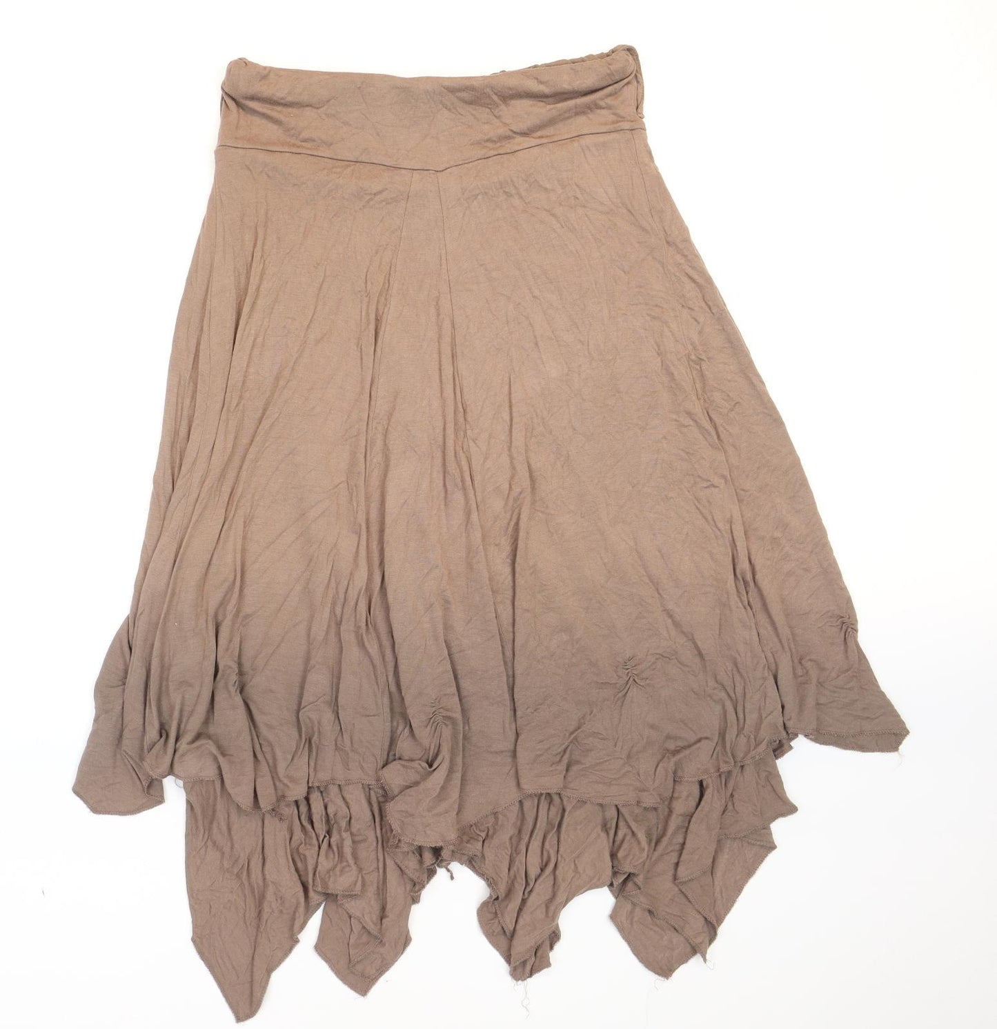 Krisp Womens Brown Polyester Flare Skirt Size 14