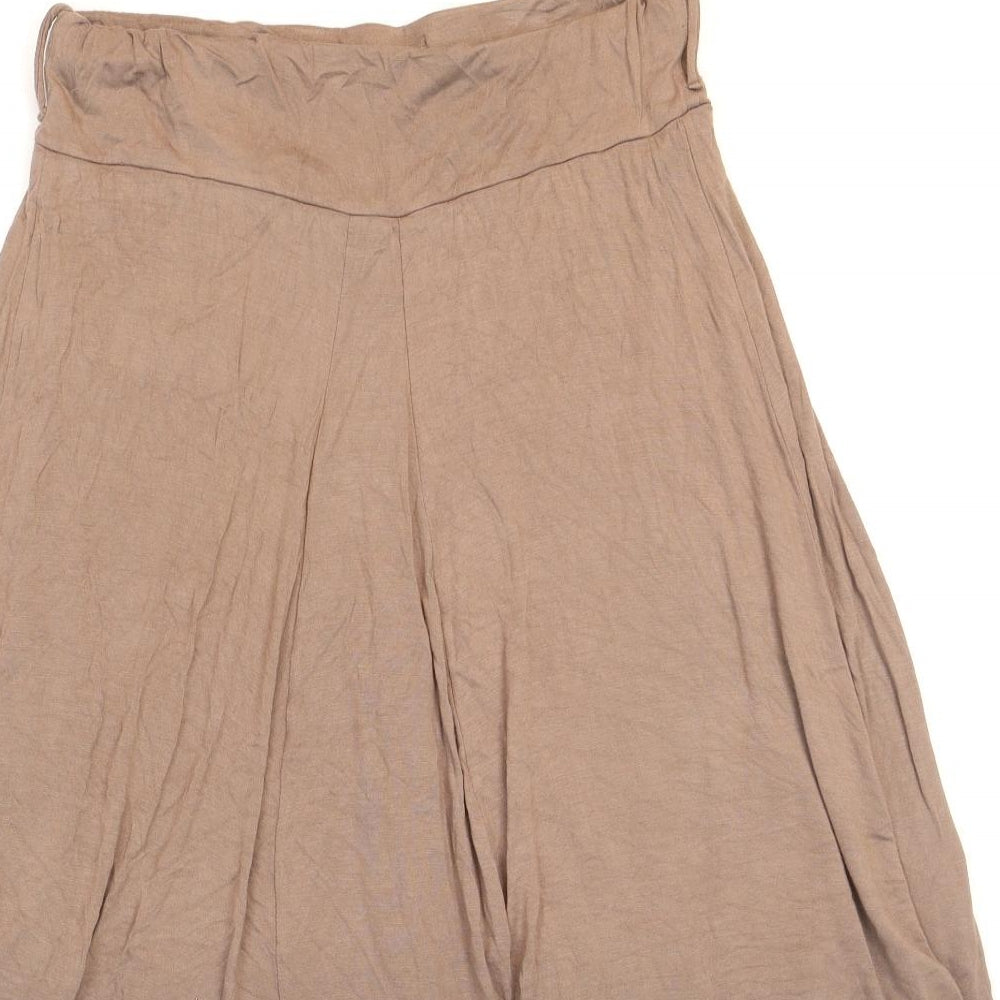 Krisp Womens Brown Polyester Flare Skirt Size 14