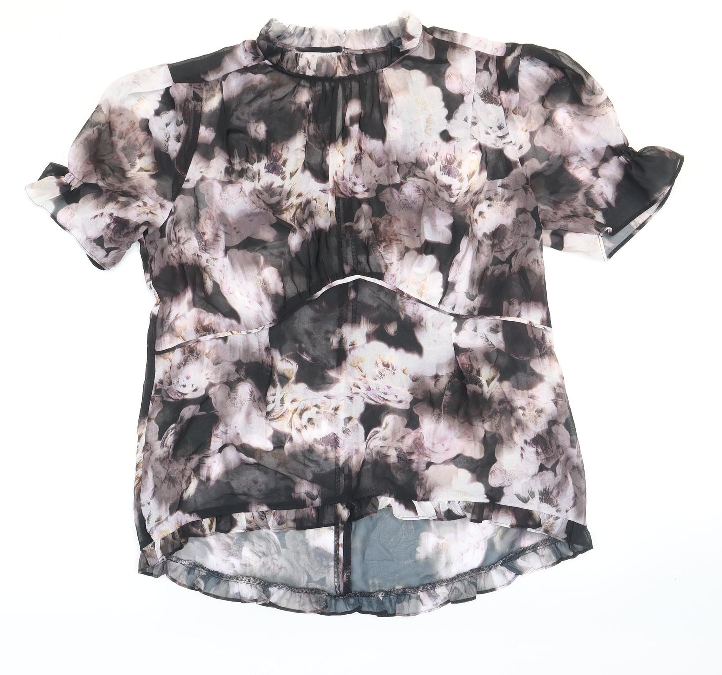 NEXT Womens Multicoloured Floral Polyester Basic Blouse Size 14 High Neck