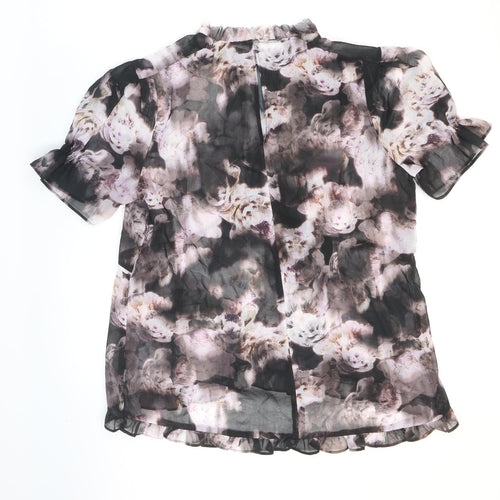 NEXT Womens Multicoloured Floral Polyester Basic Blouse Size 14 High Neck