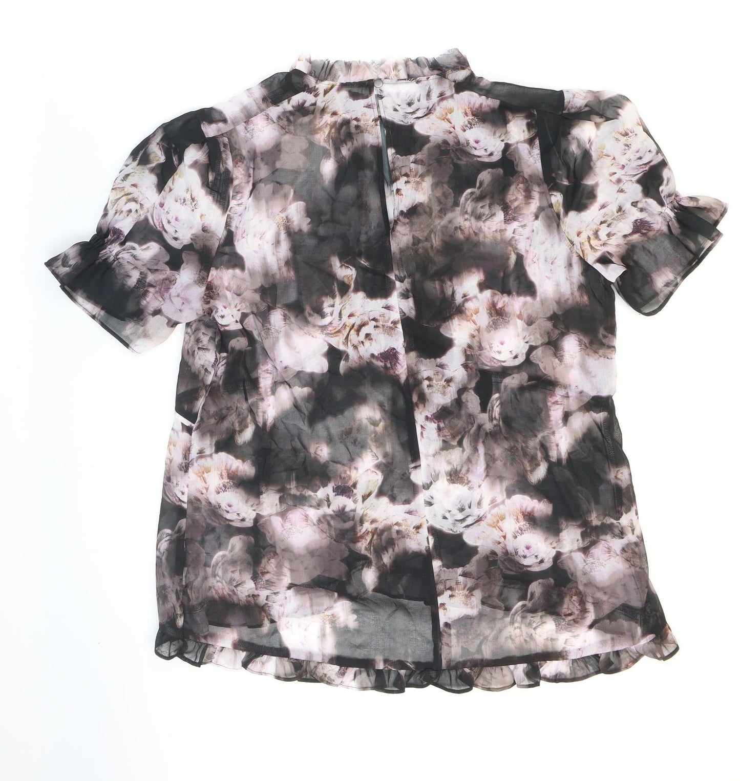 NEXT Womens Multicoloured Floral Polyester Basic Blouse Size 14 High Neck