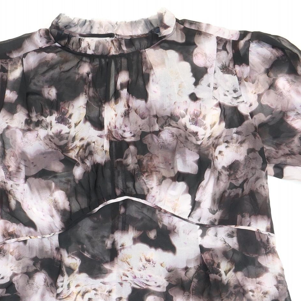 NEXT Womens Multicoloured Floral Polyester Basic Blouse Size 14 High Neck