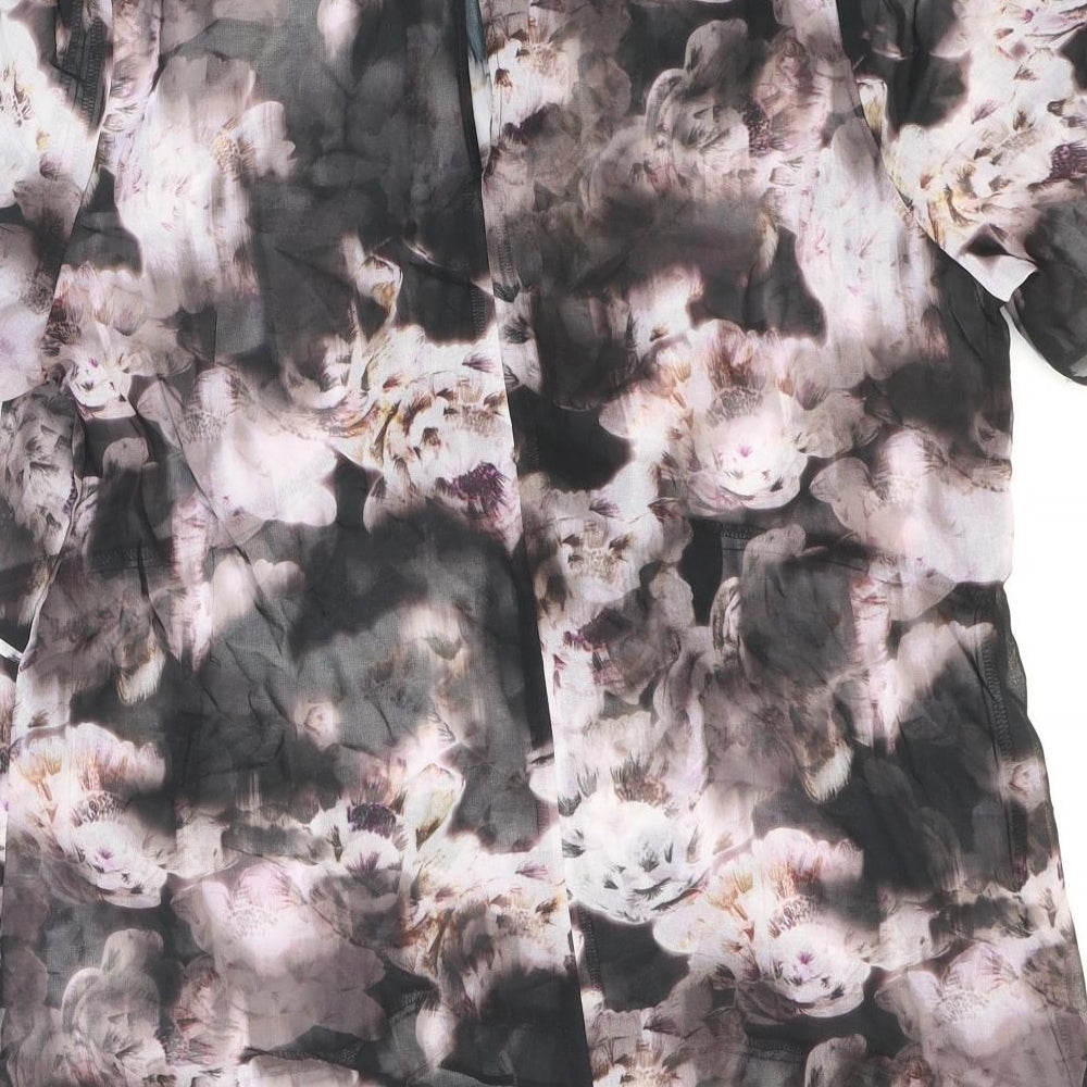 NEXT Womens Multicoloured Floral Polyester Basic Blouse Size 14 High Neck