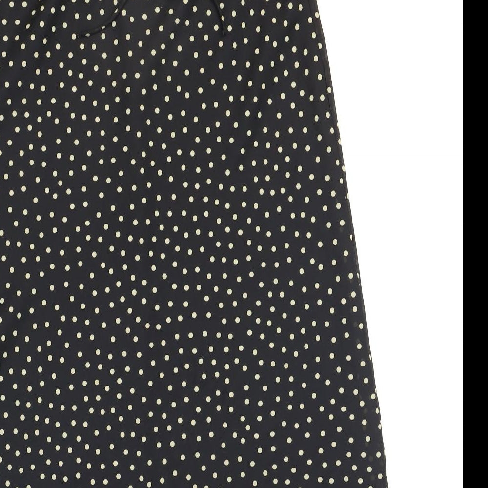 Bonmarché Womens Black Polka Dot Polyester Maxi Skirt Size 14