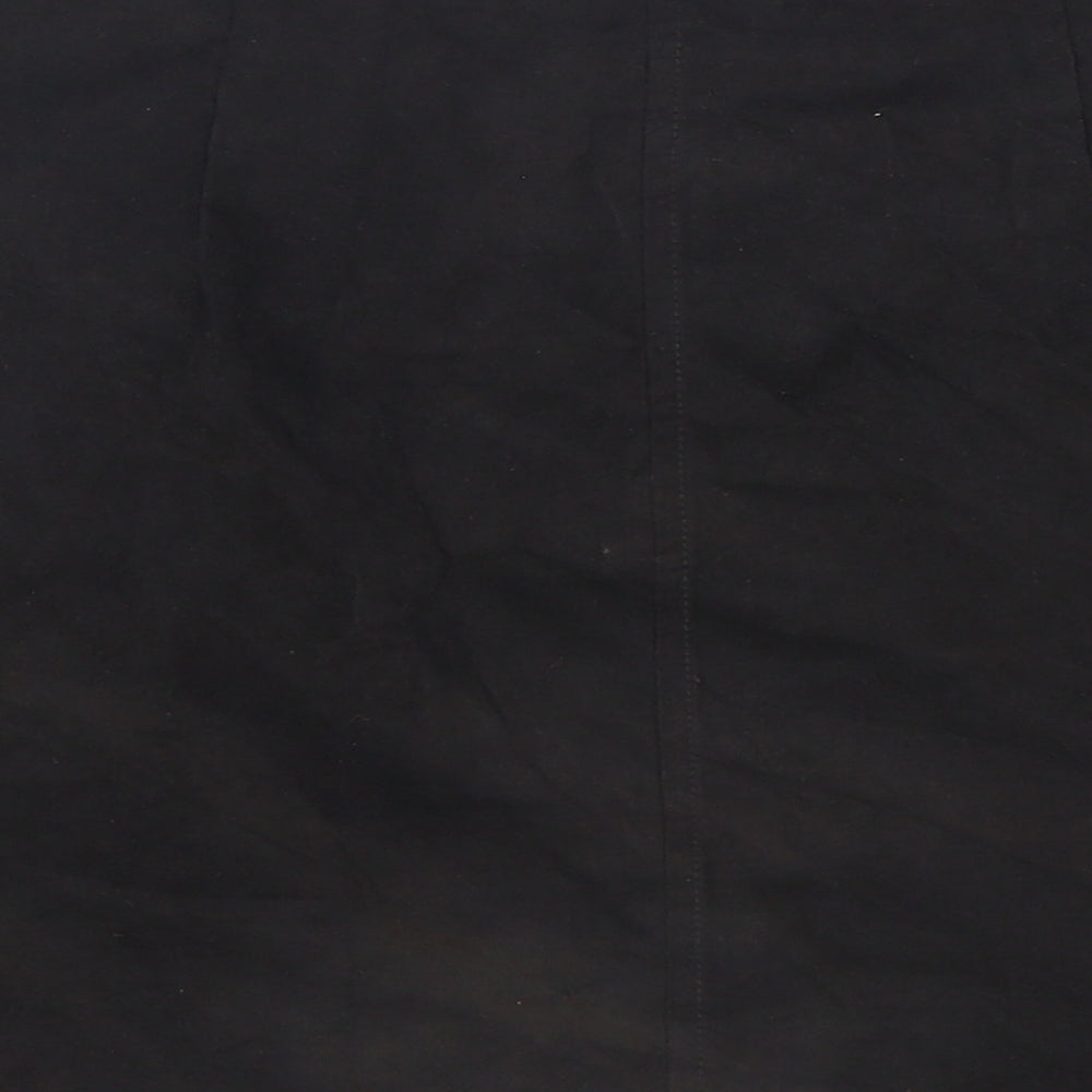 New Look Womens Black Polyester Mini Skirt Size 12 Zip - Suede feel