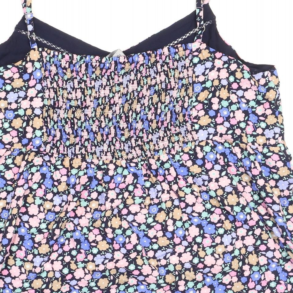 Marks and Spencer Womens Multicoloured Floral Viscose Camisole Blouse Size 18 V-Neck