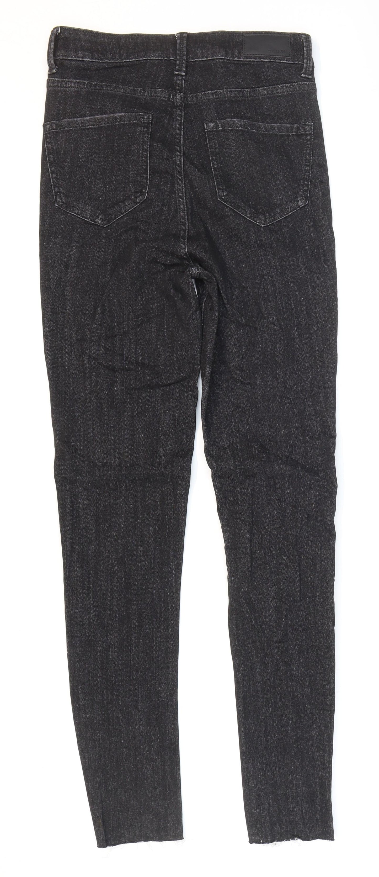 Marks and Spencer Womens Black Cotton Skinny Jeans Size 8 L30 in Regular Zip