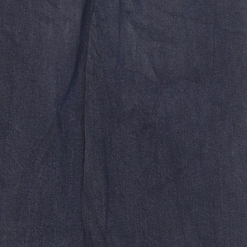 Marks and Spencer Womens Blue Cotton Mom Jeans Size 6 L28 in Regular Zip