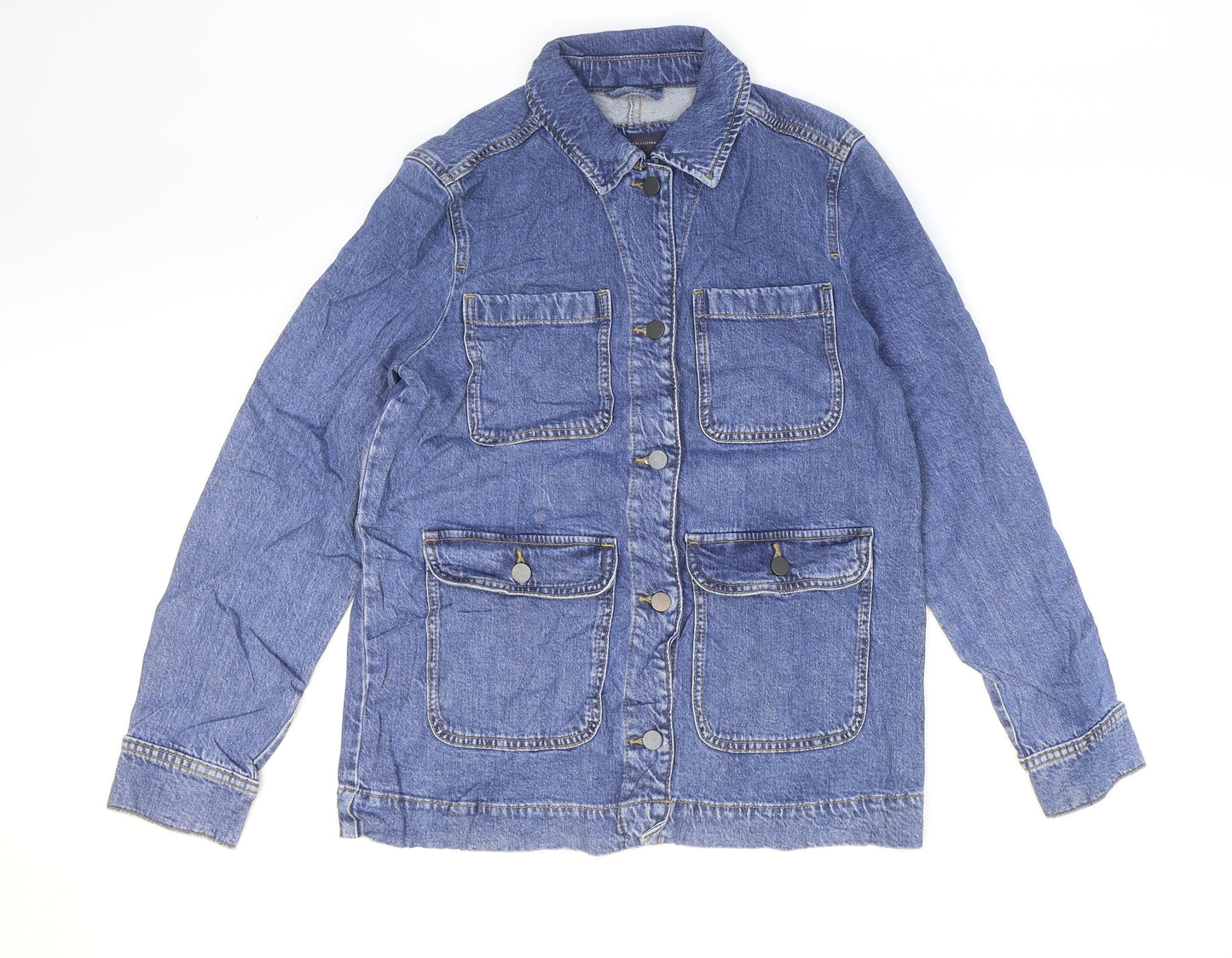 Marks and Spencer Womens Blue Jacket Size 8 Button