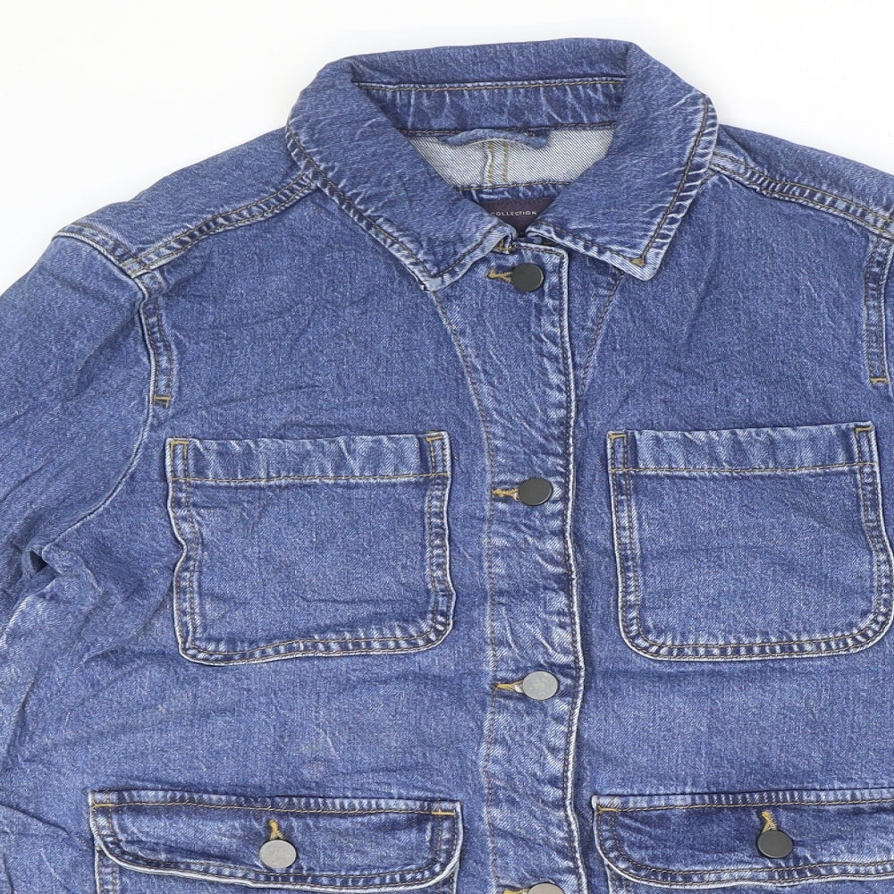 Marks and Spencer Womens Blue Jacket Size 8 Button