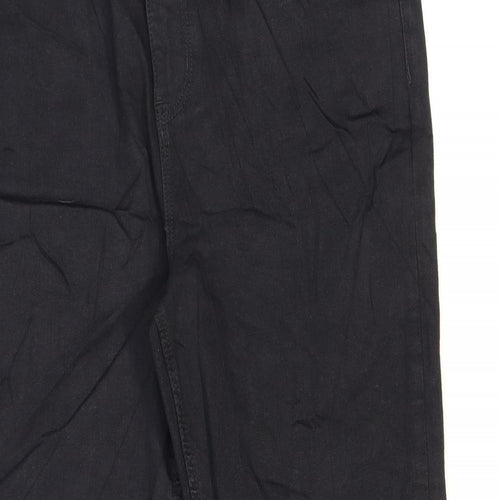 Marks and Spencer Womens Black Cotton Flared Jeans Size 16 L27 in Regular Zip