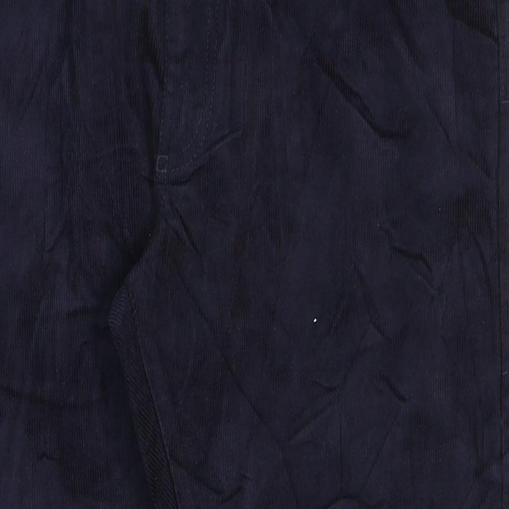 Marks and Spencer Mens Blue Cotton Trousers Size 38 in L30 in Regular Zip