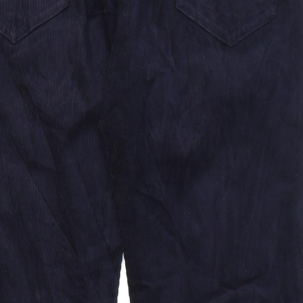 Marks and Spencer Mens Blue Cotton Trousers Size 38 in L30 in Regular Zip