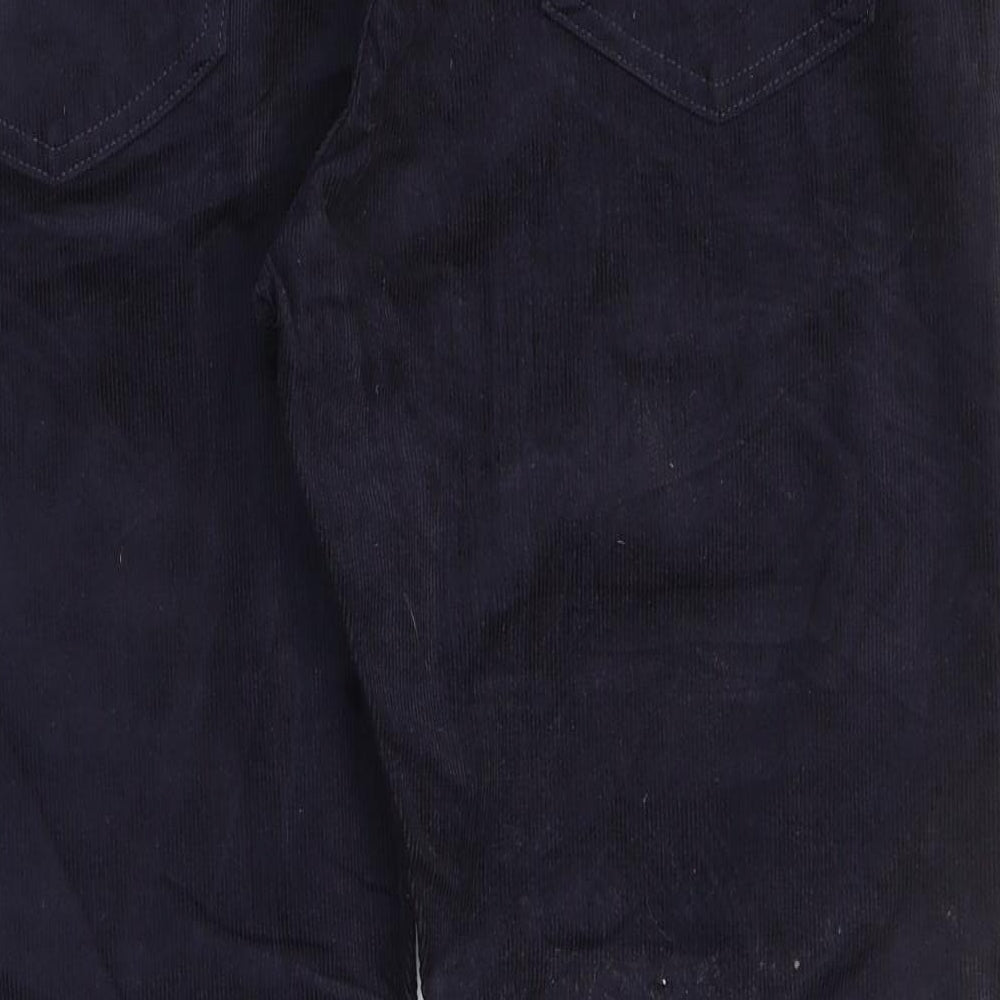 Marks and Spencer Mens Blue Cotton Trousers Size 40 in L29 in Regular Zip