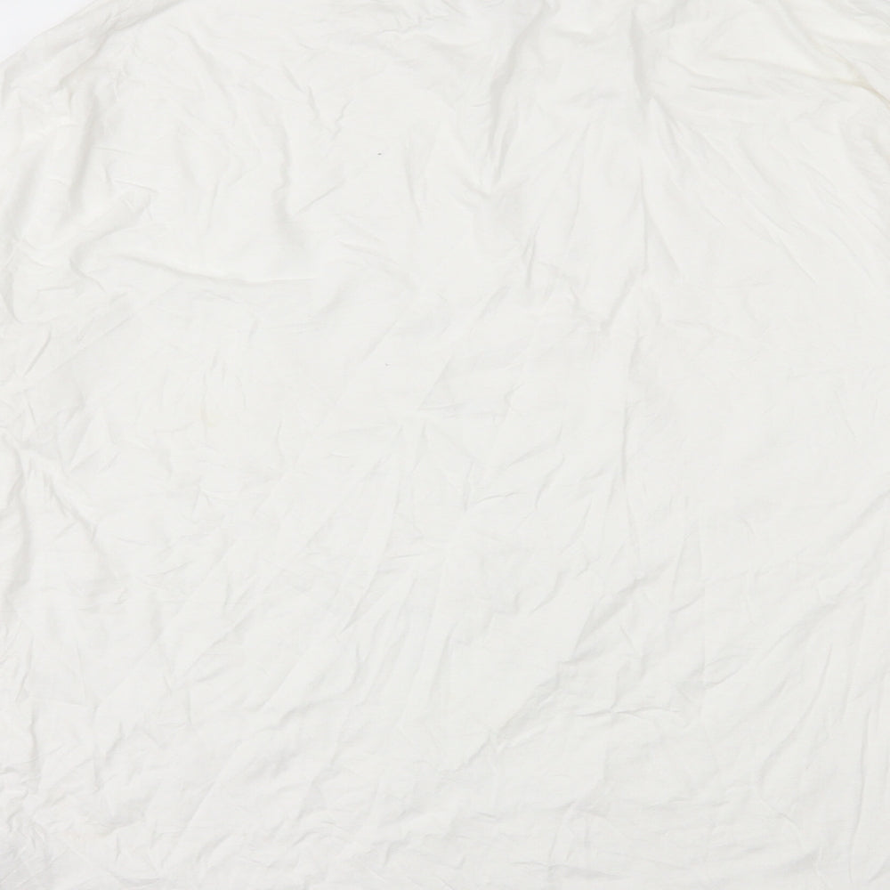 Jeff Banks Mens White Cotton T-Shirt Size L Round Neck