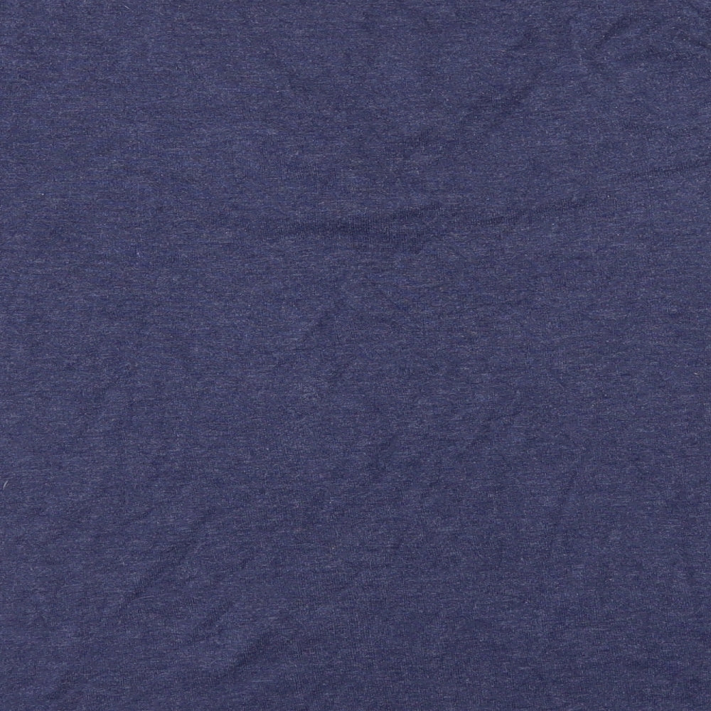 TU Womens Blue Cotton Basic T-Shirt Size 14 V-Neck