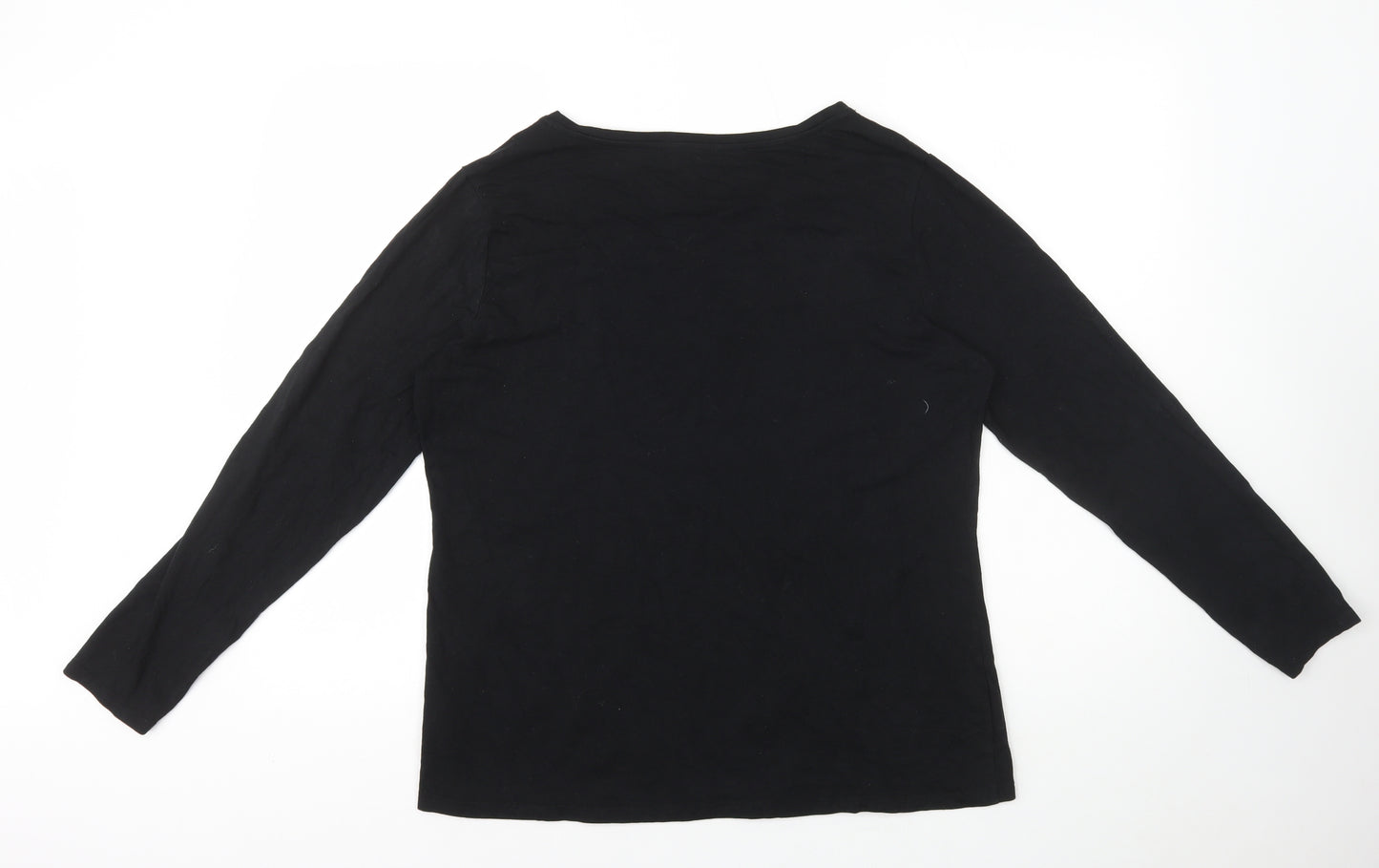 Primark Womens Black Cotton Basic T-Shirt Size XL V-Neck