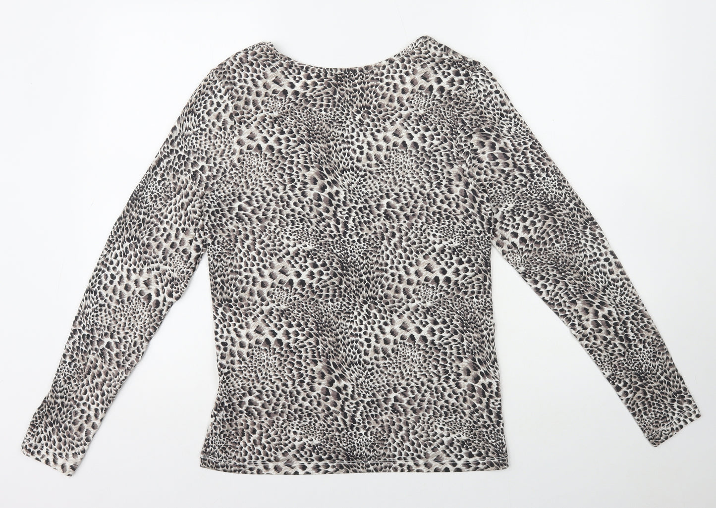 Marks and Spencer Womens Multicoloured Animal Print Acrylic Basic T-Shirt Size 18 Round Neck