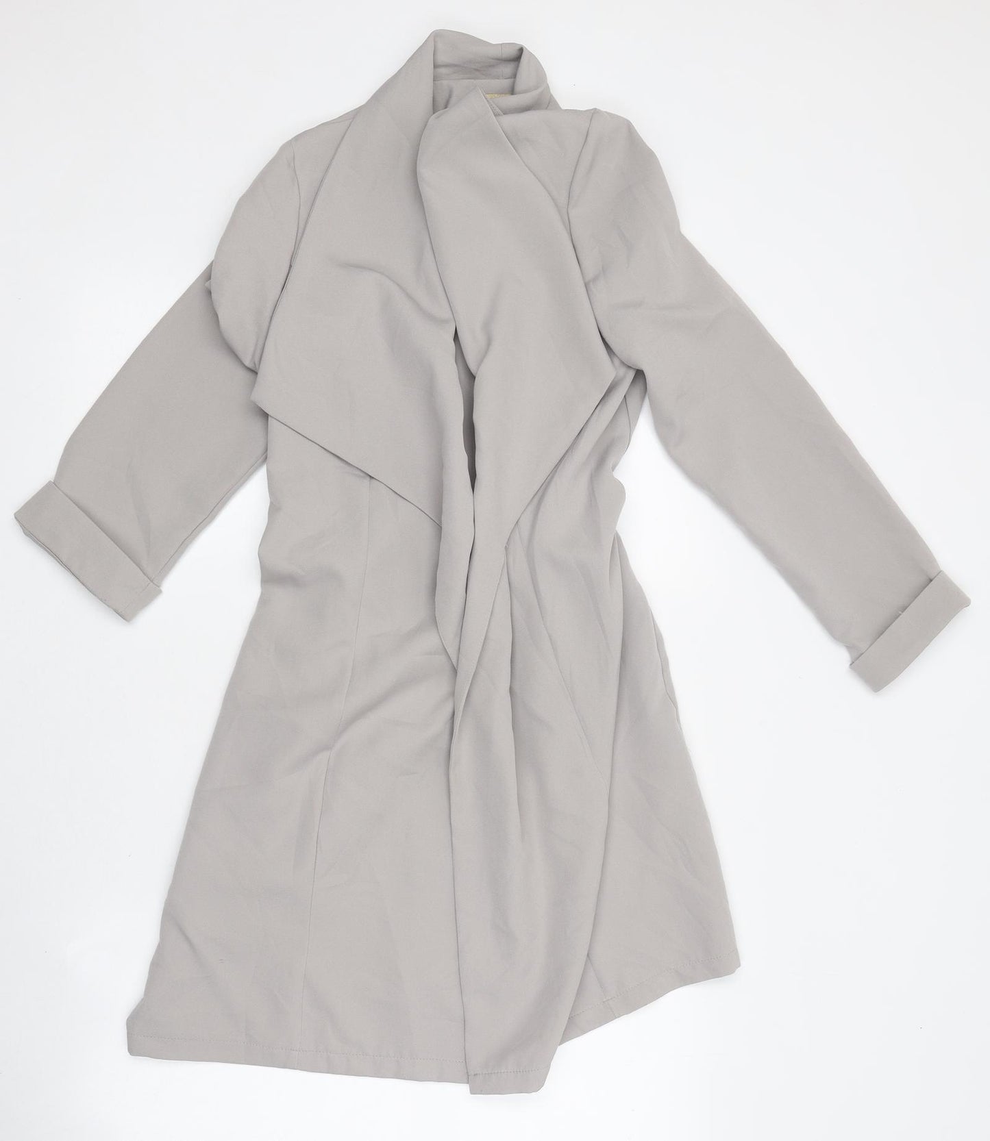 Cameo Rose Womens Grey Trench Coat Jacket Size 12 Tie