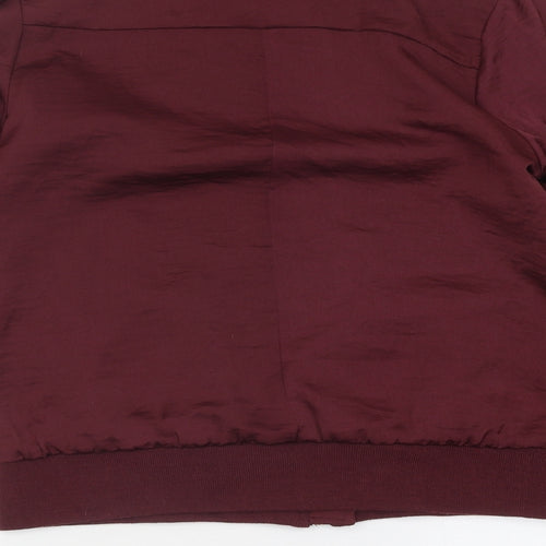 New Look Womens Red Bomber Jacket Jacket Size 10 Zip