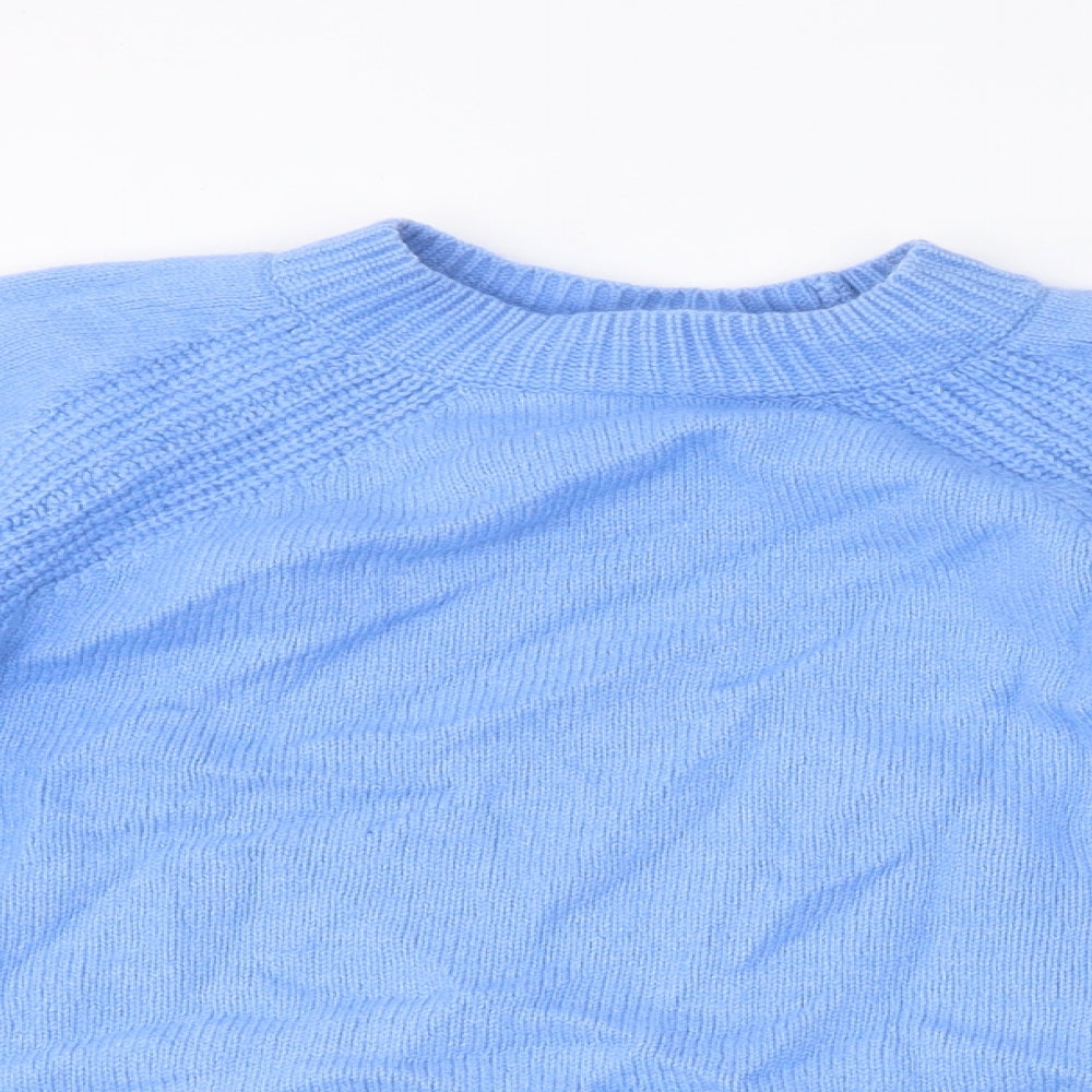Marks and Spencer Womens Blue Round Neck Polyester Pullover Jumper Size S