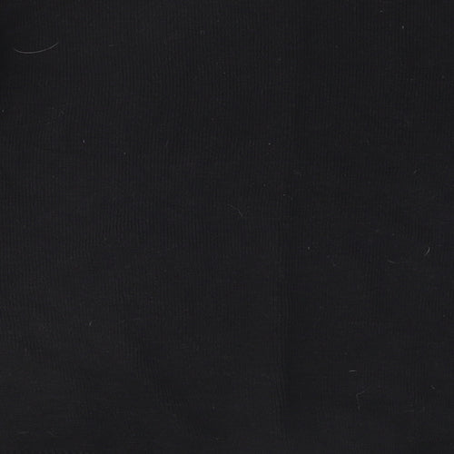 Ben Smith Womens Black Round Neck Striped Polyester Pullover Jumper Size L