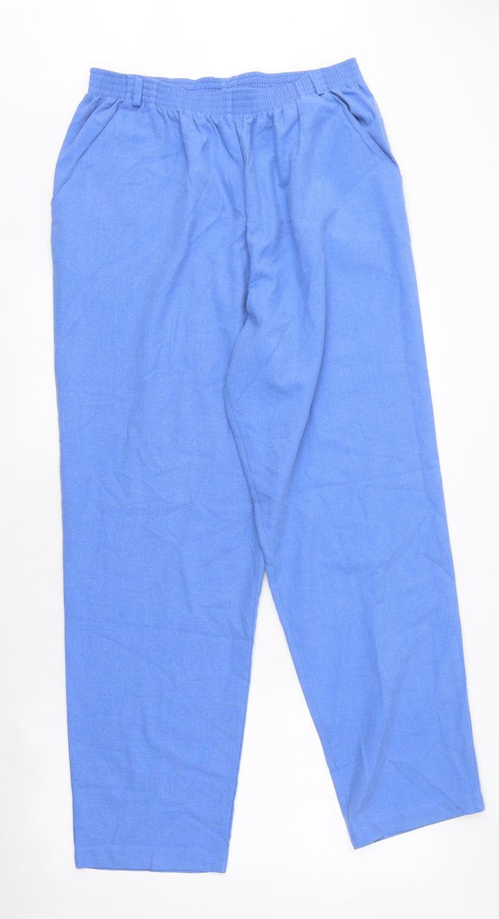 Miller Womens Blue Polyester Trousers Size 14 L28 in Regular