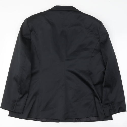 Preworn Womens Black Jacket Blazer Size 16 Button